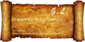 Gugyerás Lilian névjegykártya